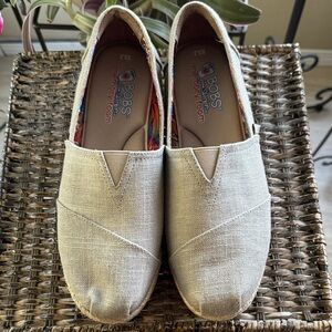 Skechers BOBS Taupe Espadrille Wedge Slip On Women’s Size 9.5